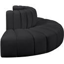 Manufacturer Color_Black -- Meridian Arc Stationary Leather Look Sofa IMAGE 5