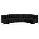 Meridian Arc Black Vegan Leather 5 pc Modular Sectional IMAGE 11