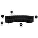Meridian Arc Black Vegan Leather 5 pc Modular Sectional IMAGE 12