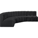  Manufacturer Color_Black -- Meridian Arc Stationary Leather Look Sofa IMAGE 4