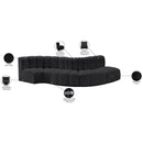Meridian Arc Black Vegan Leather 5 pc Modular Sectional IMAGE 12