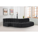  Manufacturer Color_Black -- Meridian Arc Stationary Leather Look Sofa IMAGE 2