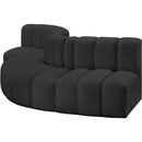  Manufacturer Color_Black -- Meridian Arc Stationary Leather Look Sofa IMAGE 4