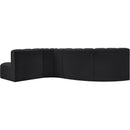 Meridian Arc Black Vegan Leather 5 pc Modular Sectional IMAGE 6