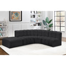  Manufacturer Color_Black -- Meridian Arc Stationary Leather Look Sofa IMAGE 4
