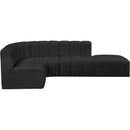  Manufacturer Color_Black -- Meridian Arc Stationary Leather Look Sofa IMAGE 7