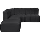 Manufacturer Color_Black -- Meridian Arc Stationary Leather Look Sofa IMAGE 8
