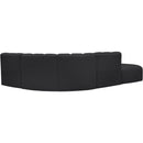 Meridian Arc Black Vegan Leather 5 pc Modular Sectional IMAGE 9