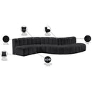  Manufacturer Color_Black -- Meridian Arc Stationary Leather Look Sofa IMAGE 11