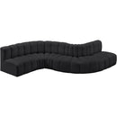  Manufacturer Color_Black -- Meridian Arc Stationary Leather Look Sofa IMAGE 3