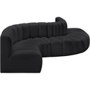  Manufacturer Color_Black -- Meridian Arc Stationary Leather Look Sofa IMAGE 4