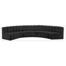 Meridian Arc Black Vegan Leather 6 pc Modular Sectional IMAGE 11