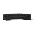 Meridian Arc Black Vegan Leather 6 pc Modular Sectional IMAGE 1