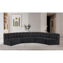  Manufacturer Color_Black -- Meridian Arc Stationary Leather Look Sofa IMAGE 2