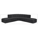 Meridian Arc Black Vegan Leather 6 pc Modular Sectional IMAGE 11