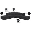  Manufacturer Color_Black -- Meridian Arc Stationary Leather Look Sofa IMAGE 12