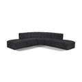 Meridian Arc Black Vegan Leather 6 pc Modular Sectional IMAGE 1