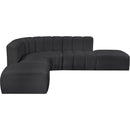  Manufacturer Color_Black -- Meridian Arc Stationary Leather Look Sofa IMAGE 4