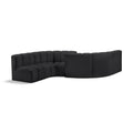 Meridian Arc Black Vegan Leather 6 pc Modular Sectional IMAGE 1
