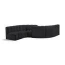 Meridian Arc Black Vegan Leather 6 pc Modular Sectional IMAGE 1