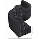 Meridian Arc Black Vegan Leather 6 pc Modular Sectional IMAGE 7