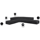 Meridian Arc Black Vegan Leather 7 pc Modular Sectional IMAGE 11