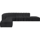  Manufacturer Color_Black -- Meridian Arc Stationary Leather Look Sofa IMAGE 4