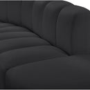 Meridian Arc Black Vegan Leather 7 pc Modular Sectional IMAGE 7