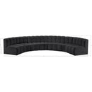 Meridian Arc Black Vegan Leather 7 pc Modular Sectional IMAGE 11