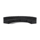 Meridian Arc Black Vegan Leather 7 pc Modular Sectional IMAGE 1