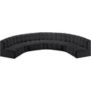 Meridian Arc Black Vegan Leather 7 pc Modular Sectional IMAGE 3