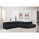 Manufacturer Color_Black -- Meridian Arc Stationary Leather Look Sofa IMAGE 2