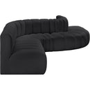  Manufacturer Color_Black -- Meridian Arc Stationary Leather Look Sofa IMAGE 5