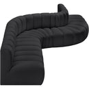  Manufacturer Color_Black -- Meridian Arc Stationary Leather Look Sofa IMAGE 6