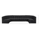 Meridian Arc Black Vegan Leather 8 pc Modular Sectional IMAGE 12
