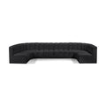 Meridian Arc Black Vegan Leather 8 pc Modular Sectional IMAGE 1