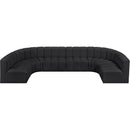 Meridian Arc Black Vegan Leather 8 pc Modular Sectional IMAGE 3