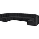  Manufacturer Color_Black -- Meridian Arc Stationary Leather Look Sofa IMAGE 4