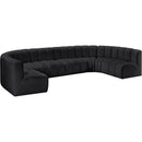  Manufacturer Color_Black -- Meridian Arc Stationary Leather Look Sofa IMAGE 5