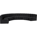 Meridian Arc Black Vegan Leather 8 pc Modular Sectional IMAGE 4