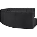  Manufacturer Color_Black -- Meridian Arc Stationary Leather Look Sofa IMAGE 5