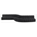 Meridian Arc Black Vegan Leather 8 pc Modular Sectional IMAGE 13
