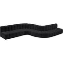 Meridian Arc Black Vegan Leather 8 pc Modular Sectional IMAGE 4