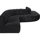  Manufacturer Color_Black -- Meridian Arc Stationary Leather Look Sofa IMAGE 5