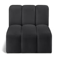 Meridian Arc Black Vegan Leather Straight Chair IMAGE 1
