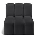 Meridian Arc Black Vegan Leather Straight Chair IMAGE 1