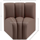  Manufacturer Color_Brown -- Arc Brown Vegan Leather Upholstered Modular Curved Corner Chair IMAGE 10