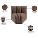  Manufacturer Color_Brown -- Arc Brown Vegan Leather Upholstered Modular Curved Corner Chair IMAGE 11