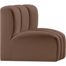  Manufacturer Color_Brown -- Arc Brown Vegan Leather Upholstered Modular Curved Corner Chair IMAGE 4