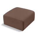 Meridian Arc Brown Vegan Leather Ottoman IMAGE 1